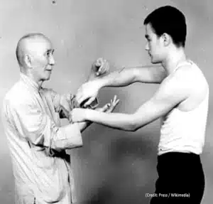 Bruce Lee with his mentor Yip Man